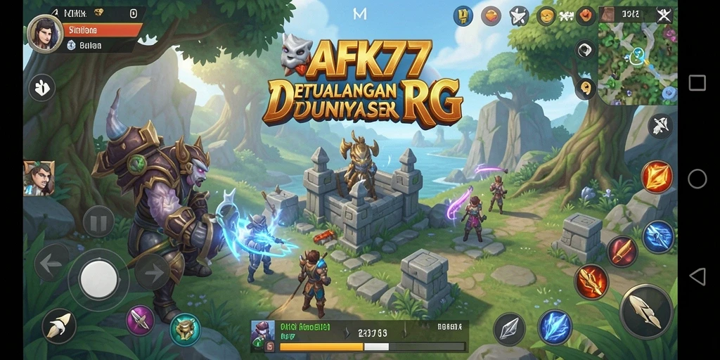 Gameplay AFK77 yang seru dan mendebarkan dalam dunia RPG.