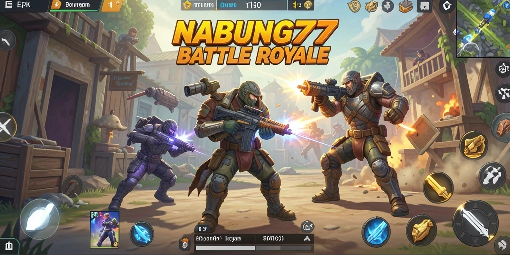 Tampilan aksi seru dalam game Battle Royale NABUNG77.