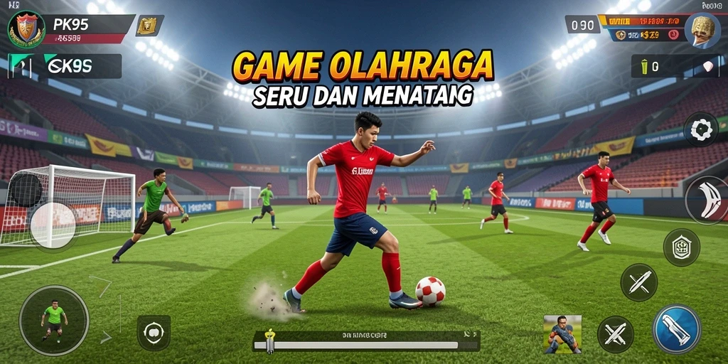 Tampilan menarik dari gameplay olahraga PK95 yang kompetitif.