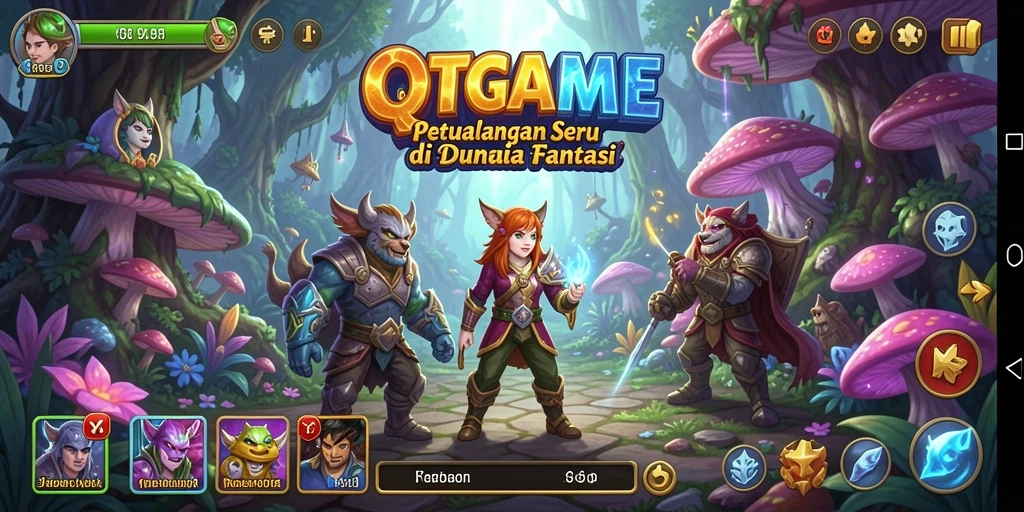 Tampilan gameplay QTGAME yang menakjubkan dalam dunia petualangan.
