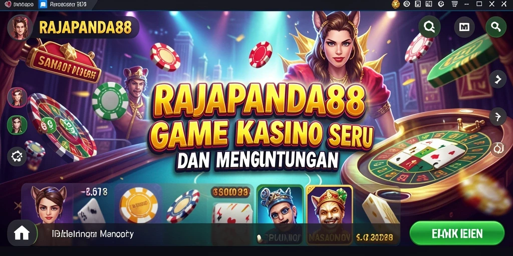 Screenshot utama RAJAPANDA88 menampilkan aksi permainan kasino yang seru.