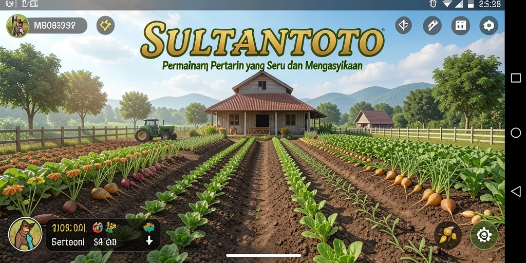 Gameplay SULTANTOTO menampilkan ladang yang indah dan interaksi yang menyenangkan.