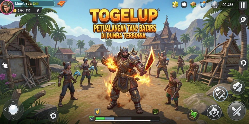 Tangkapan layar TOGELUP menampilkan pemain menjelajahi dunia terbuka yang luas.