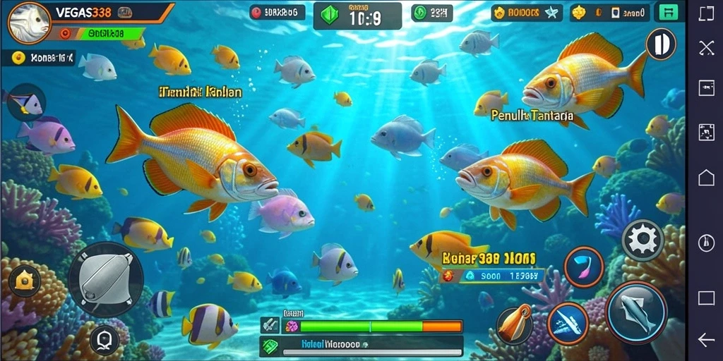Tangkapan layar gameplay VEGAS338 dengan aksi menembak ikan yang seru.